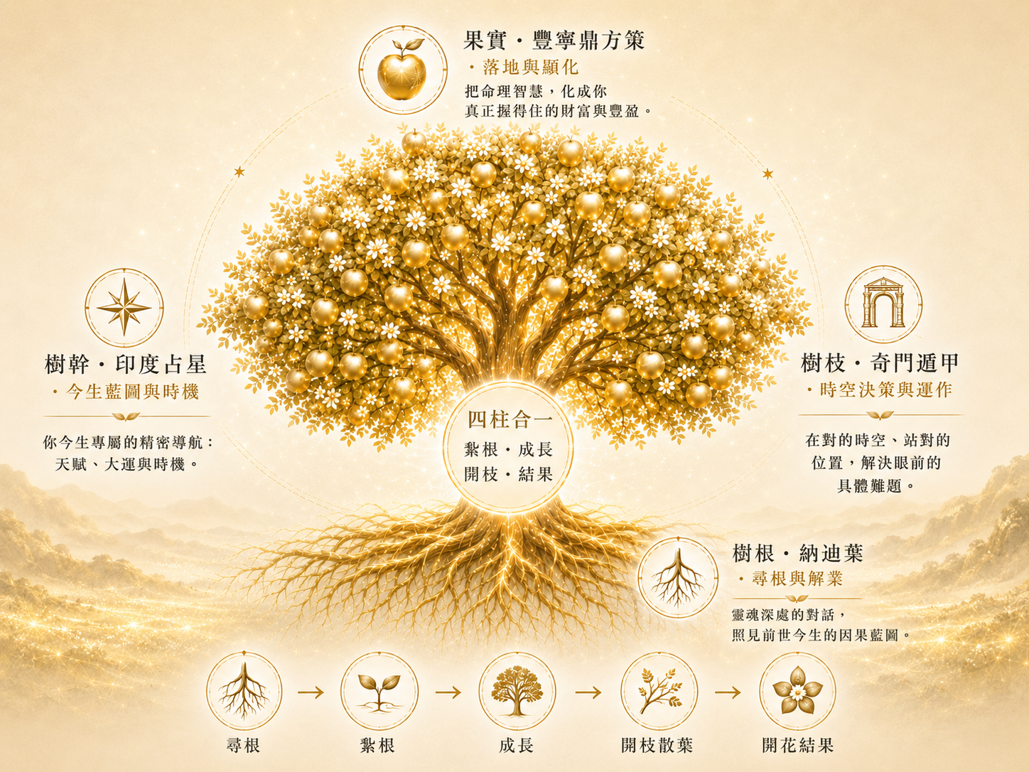 格寧之眼 · 五行流轉與覺知的理念圖